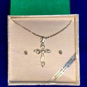 Cross Necklace & earring set